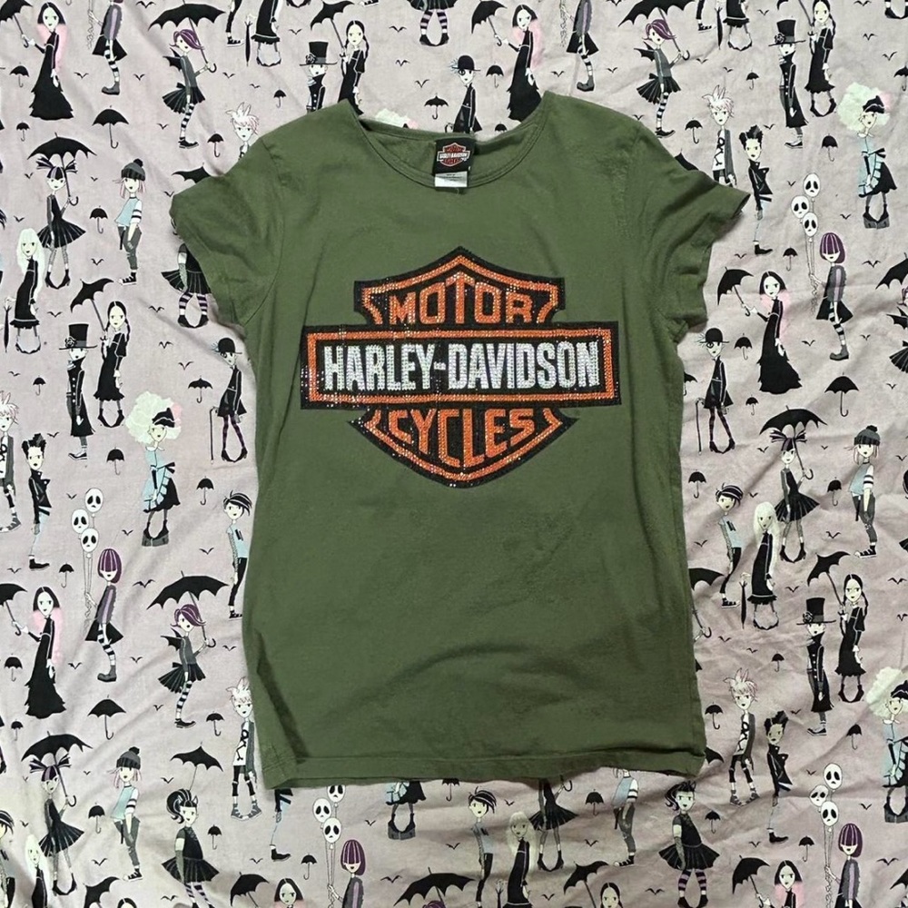 Bedazzled Harley Davidson Short Sleeve Shirt